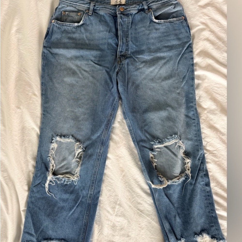 We The Free Distressed Light Blue Ripped Jeans
